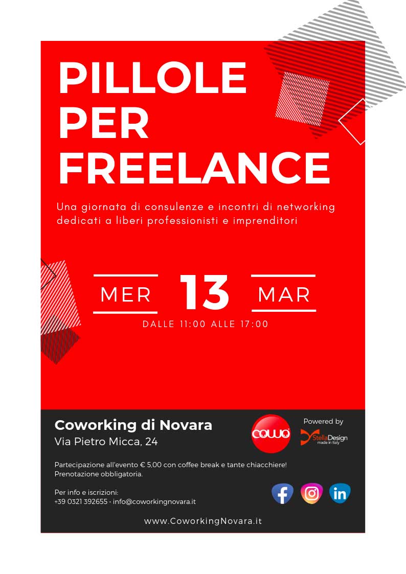 Evento Novara Pillole per Freelance